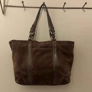 Coach Brown Suede Tote Bag